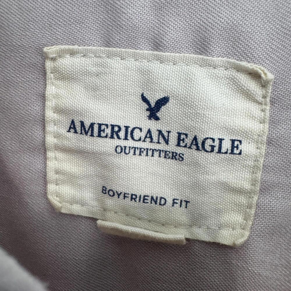 American Eagle Outfitters Women’s Size Medium Light Purple Boyfriend Fit Shirt - Picture 3 of 10